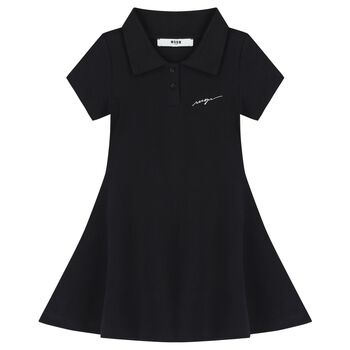 Girls Black Logo Dress