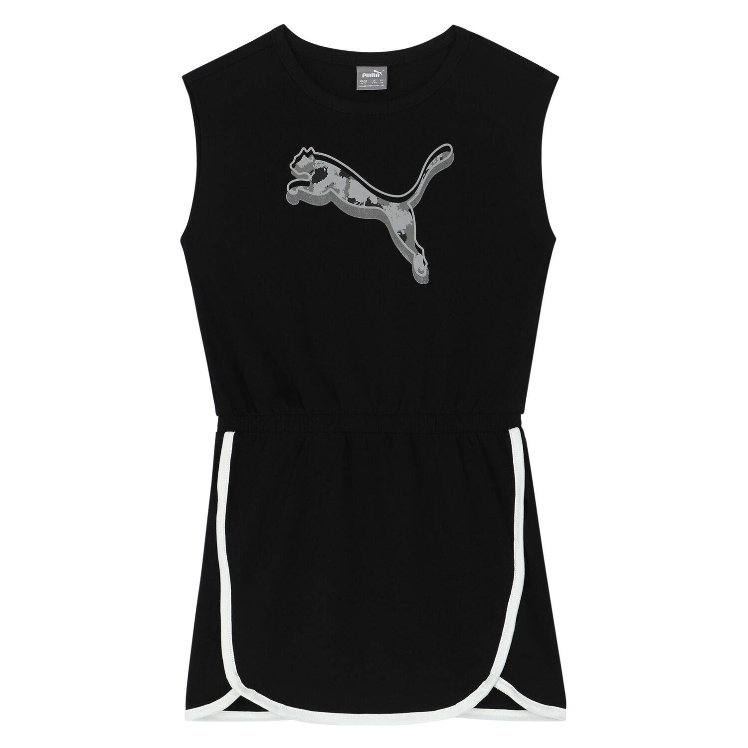 Girls Black Logo Dress, 1, hi-res