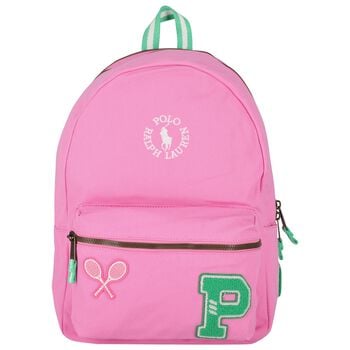 Girls Pink Logo Varsity Backpack ( 44cm )