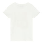 Girls White Logo T-Shirt, 1, hi-res
