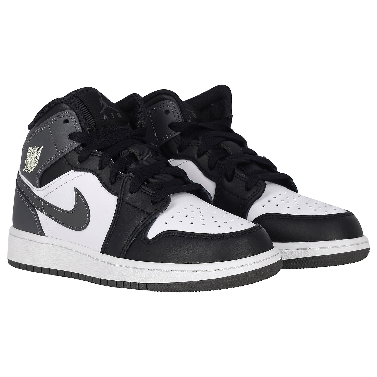Black, White & Grey Air Jordan 1 Mid Trainers, 9, hi-res