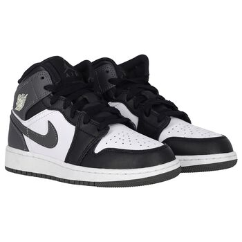Black, White & Grey Air Jordan 1 Mid Trainers