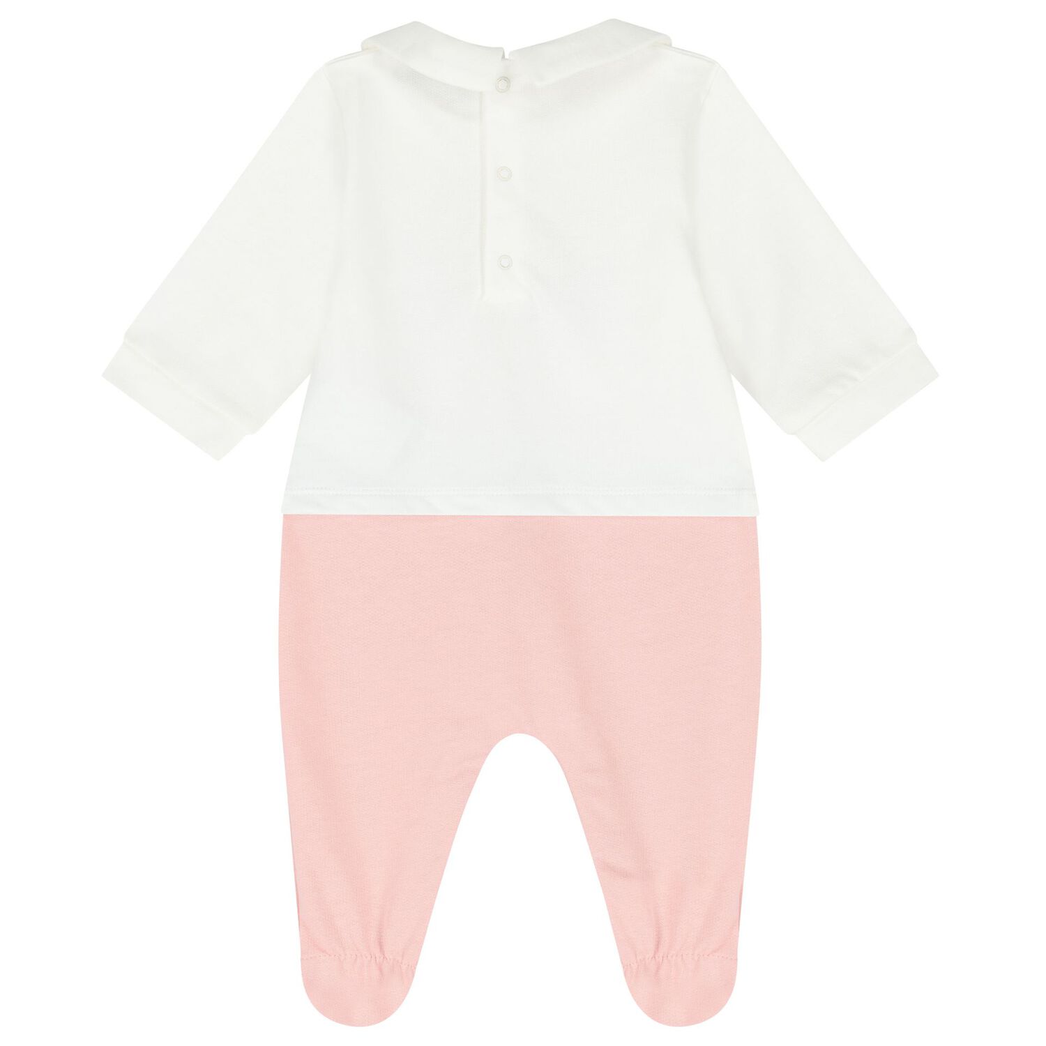 White & Pink Teddy Bear Logo Babygrow, 3, hi-res