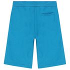 Boys Ivory & Blue Logo Shorts Set, 1, hi-res