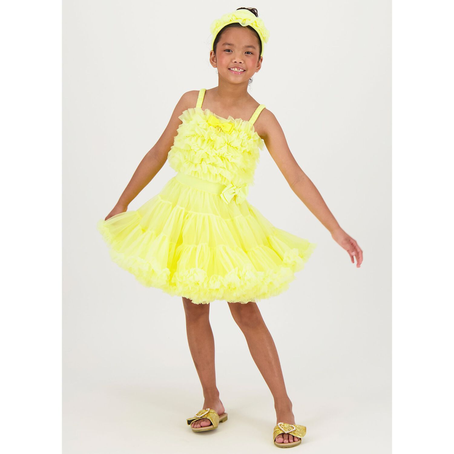 Girls Yellow Tutu Skirt, 12, hi-res
