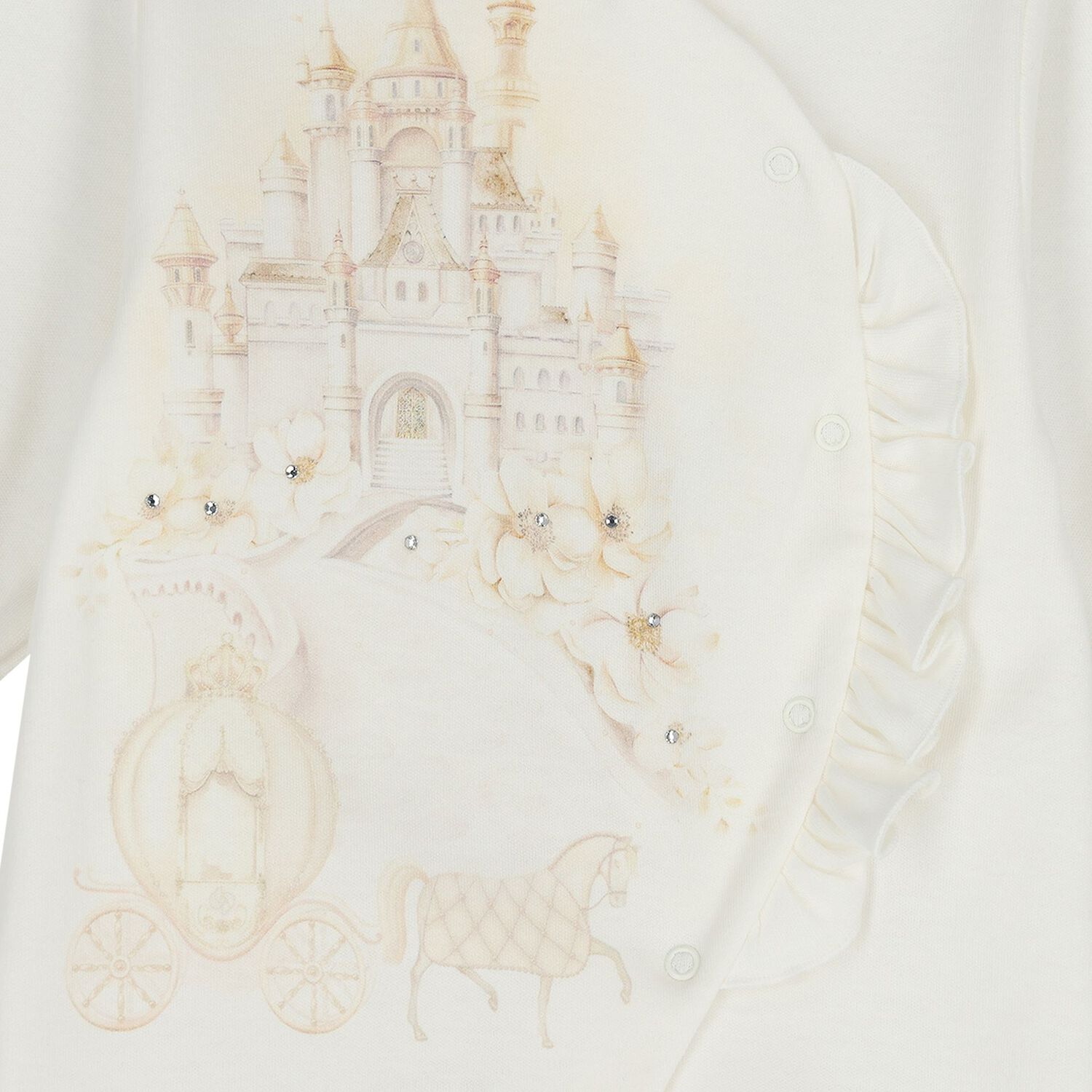 Baby Girls Ivory Embellished Babygrow, 1, hi-res