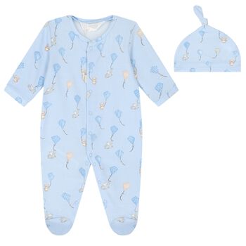 Baby Boys Blue Kite Babygrow & Hat Set