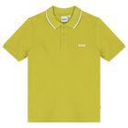 Boys Green Logo Polo Shirt, 1, hi-res