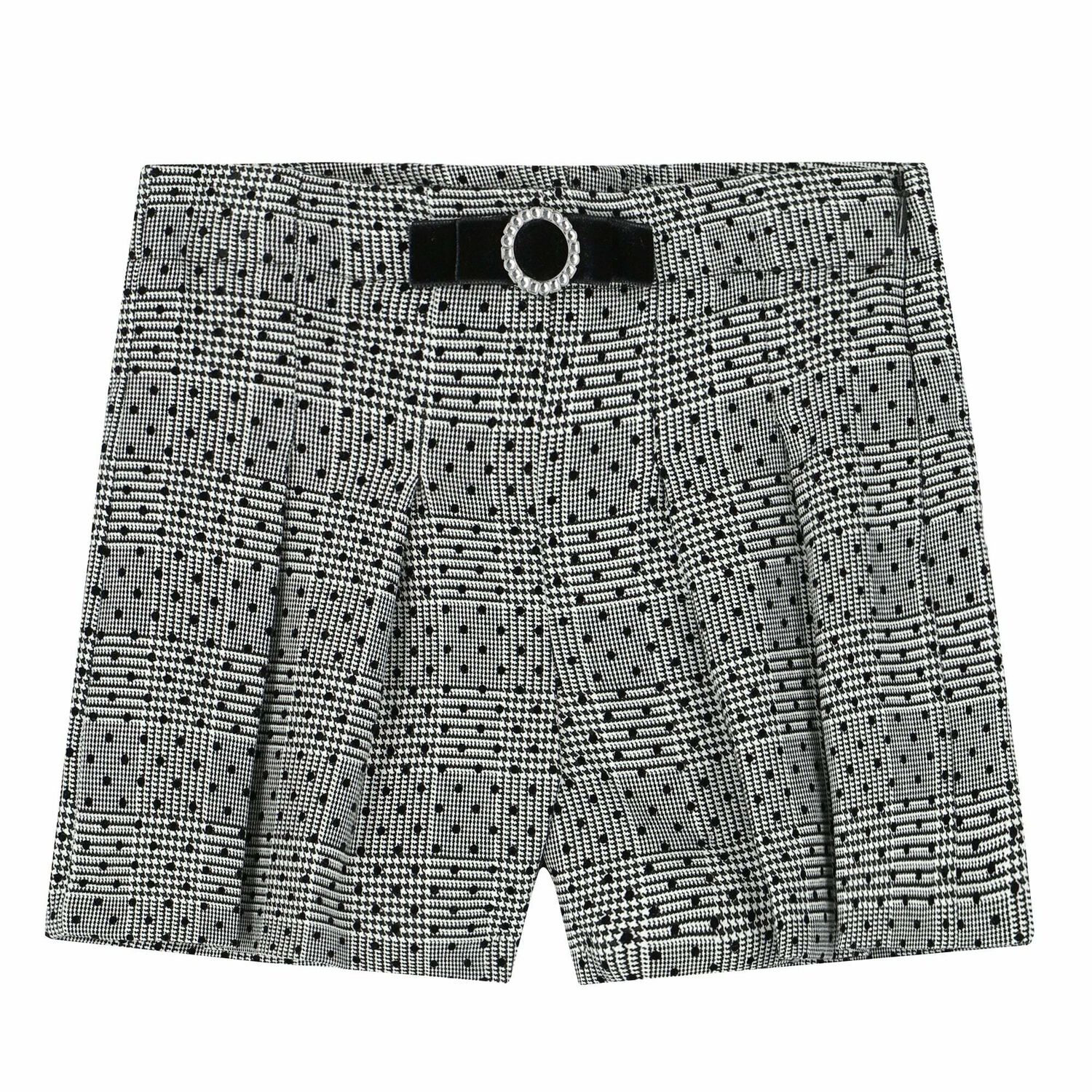 Girls Black & White Shorts Set, 1, hi-res