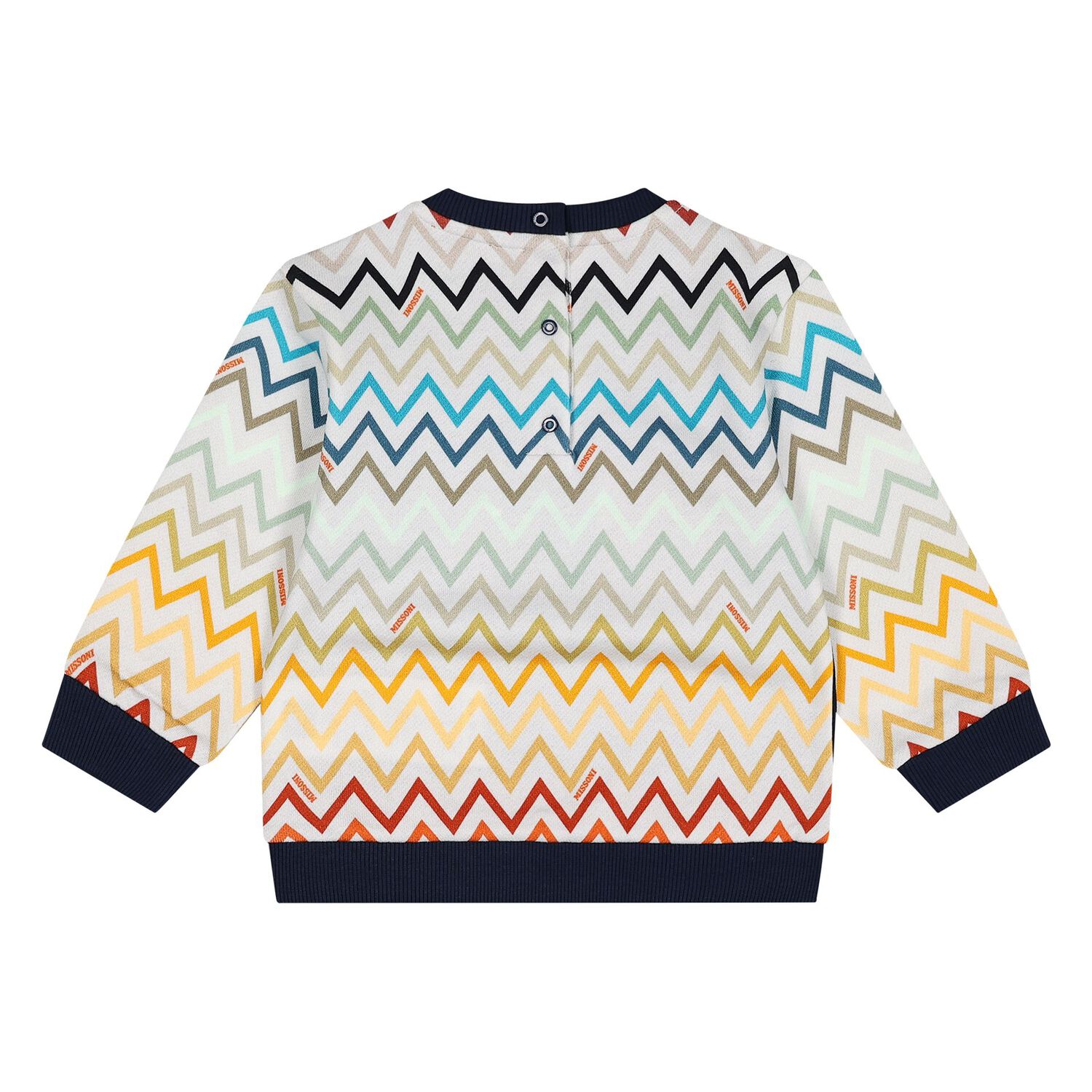 Younger Boys Navy Blue & White Zig Zag Sweatshirt, 1, hi-res