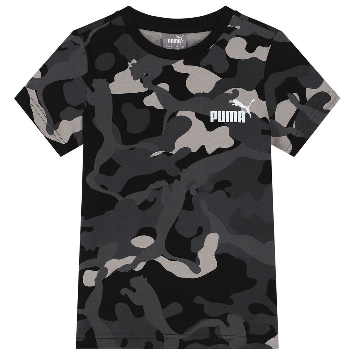 Boys Black & Grey Camouflage Logo T-Shirt, 1, hi-res