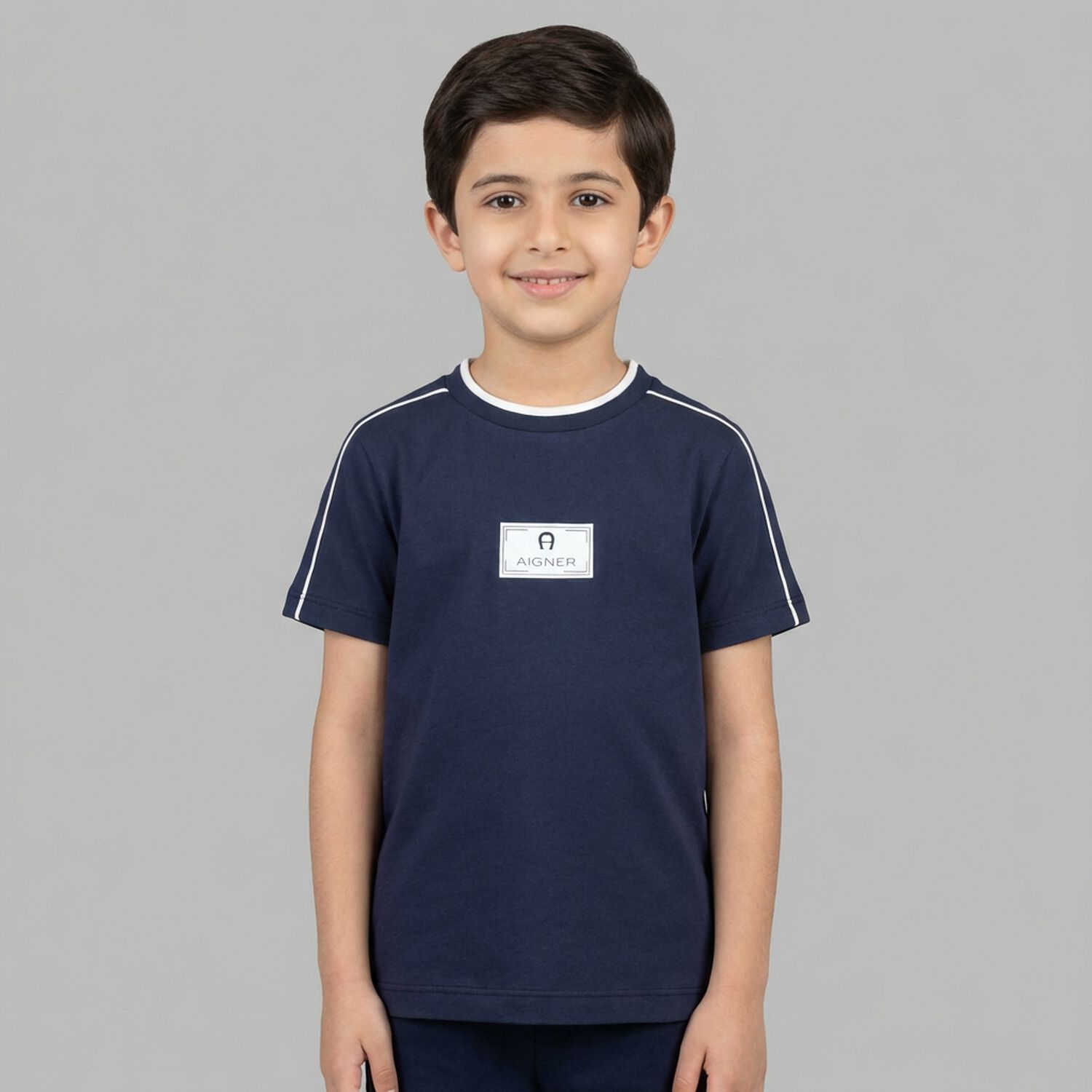 Boys Navy Blue Logo T-Shirt, 2, hi-res