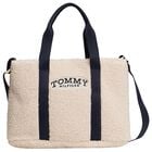 Girls Ivory Sherpa Fleece Tote Bag, 1, hi-res