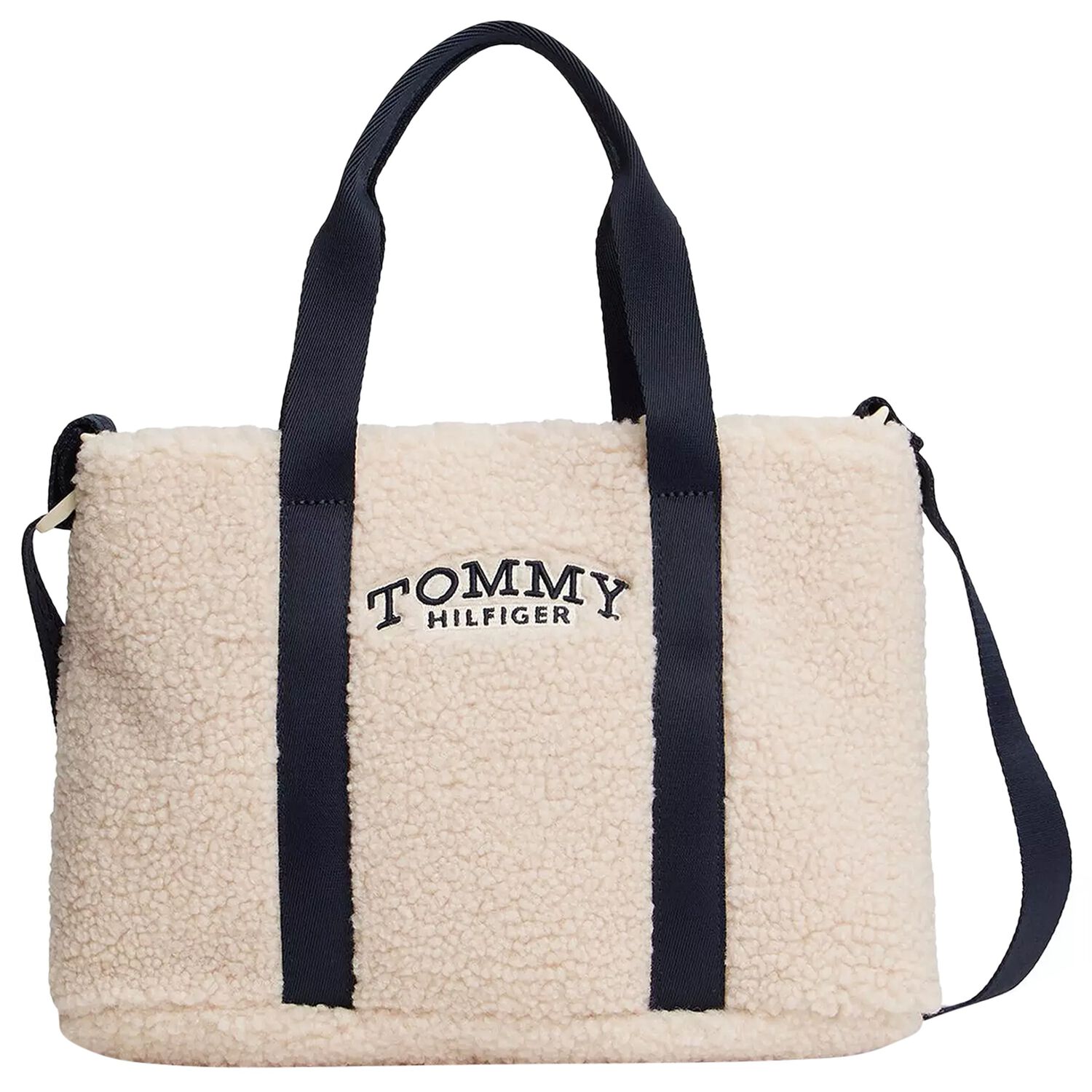 Girls Ivory Sherpa Fleece Tote Bag, 1, hi-res