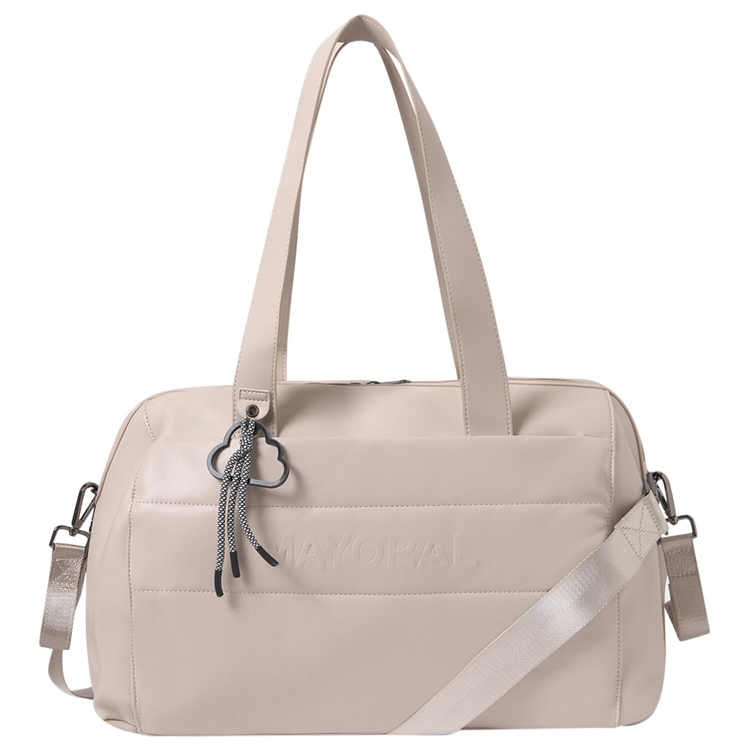 Beige Faux Leather Changing Bag, 1, hi-res