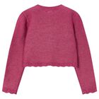 Girls Pink Knitted Cardigan, 1, hi-res