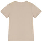 Boys Beige Logo T-Shirt, 1, hi-res