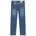 Boys Blue Logo Denim Jeans, 1, hi-res