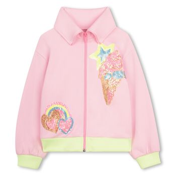 Girls Pink Ice Cream Zip-Up Top
