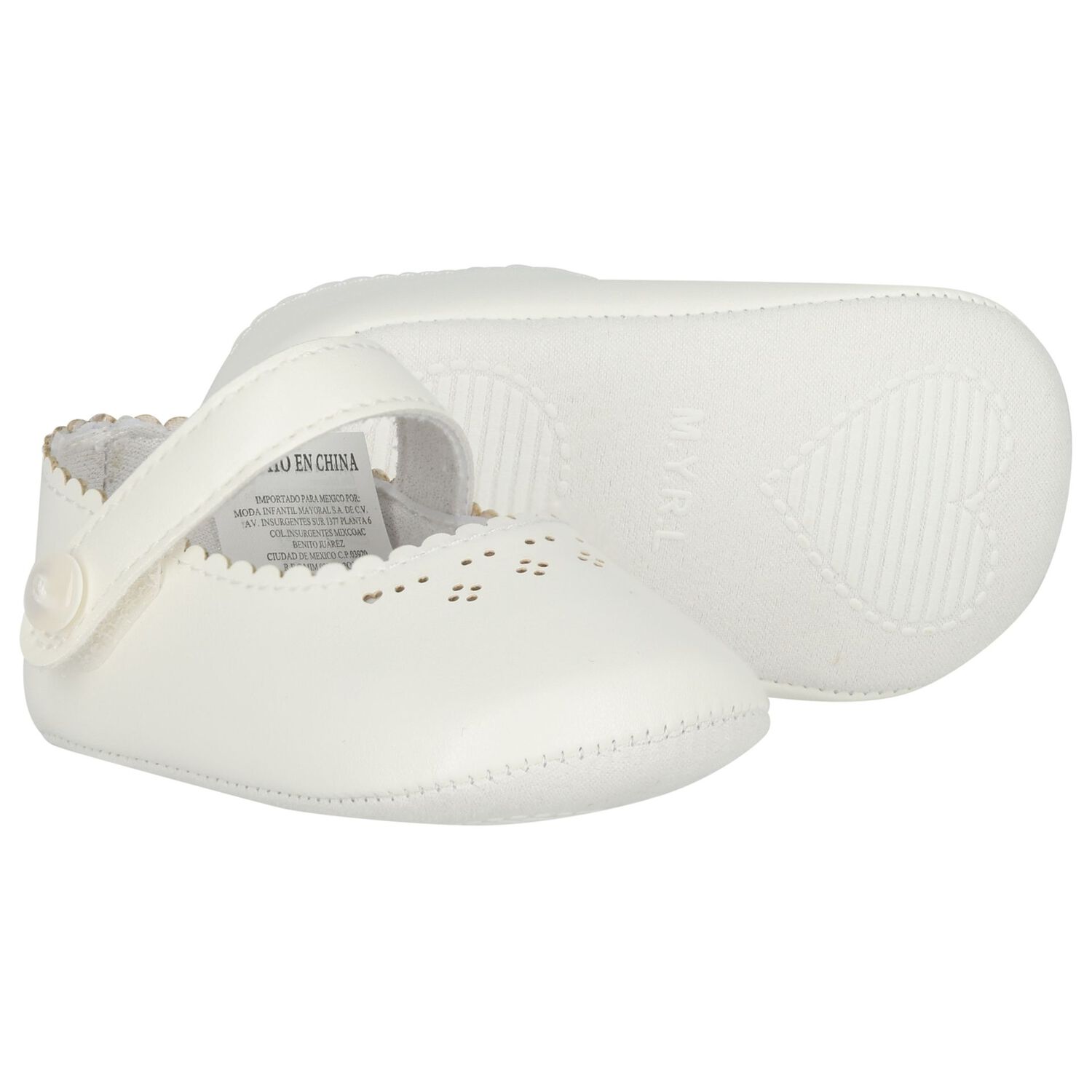Baby Girls White Leather Pre Walker Shoes, 3, hi-res