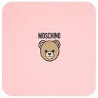 Girls Pink Teddy Bear Logo Baby Blanket, 5, hi-res