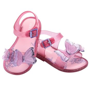 Younger Girls Pink Butterfly Sandals