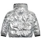 Girls Silver & Pink Reversible Puffer Jacket, 1, hi-res