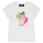 Girls White Choupette T-Shirt, 1, hi-res