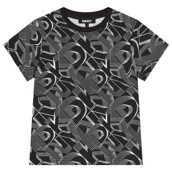Boys Black & White Logo T-Shirt