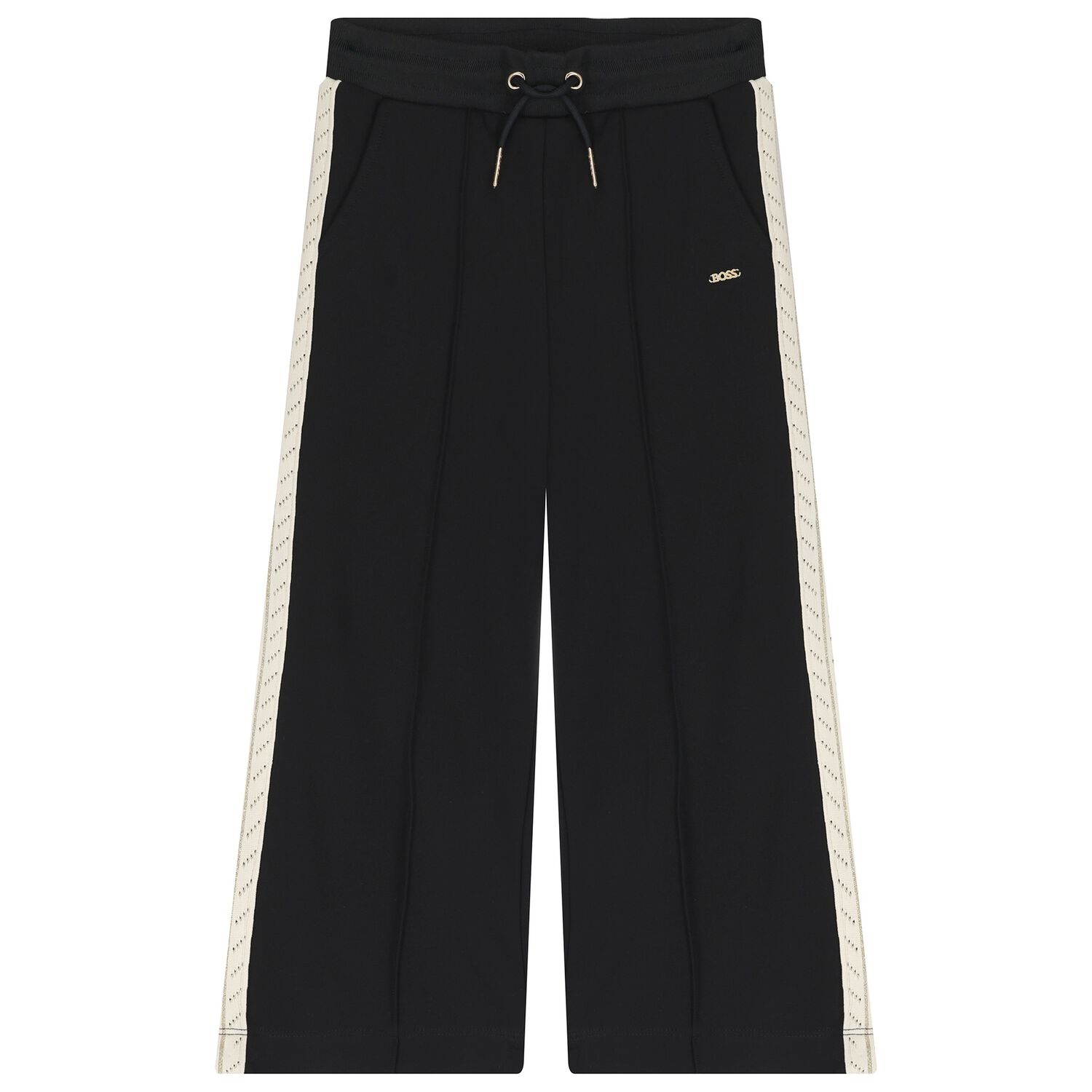Girls Black Logo Trousers, 1, hi-res image number null