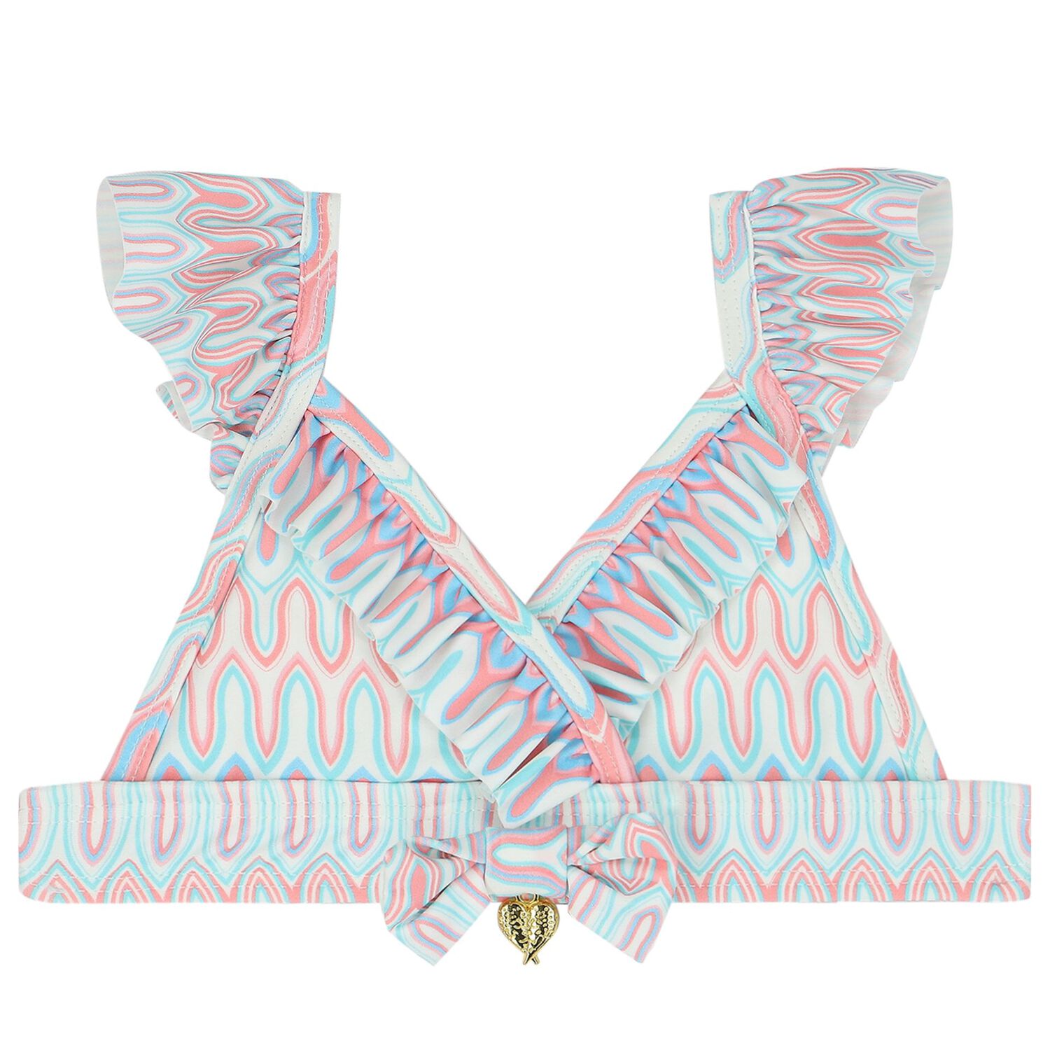 Girls Multi-Coloured Ruffled Bikini, 1, hi-res