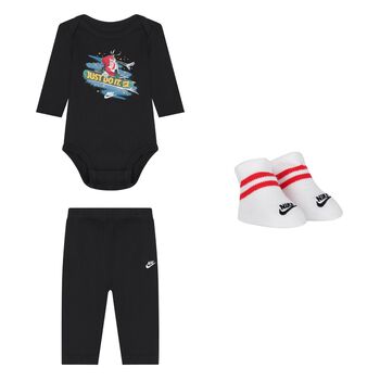 Baby Boys Black Logo Bodysuit Gift Set