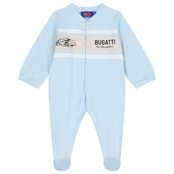 Baby Boys Blue Logo Babygrow