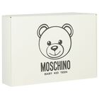 White & Beige Teddy Bear Logo Babygrow, 1, hi-res