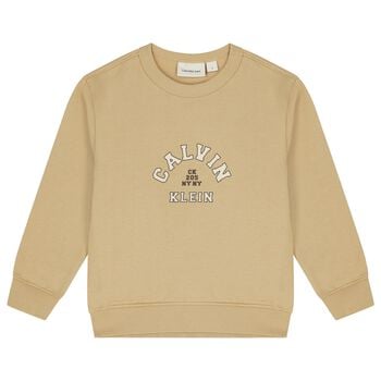 Boys Beige Logo Sweatshirt