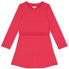 Girls Pink Logo Dress, 2, hi-res