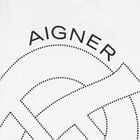 Younger Boys White Logo T-Shirt, 1, hi-res