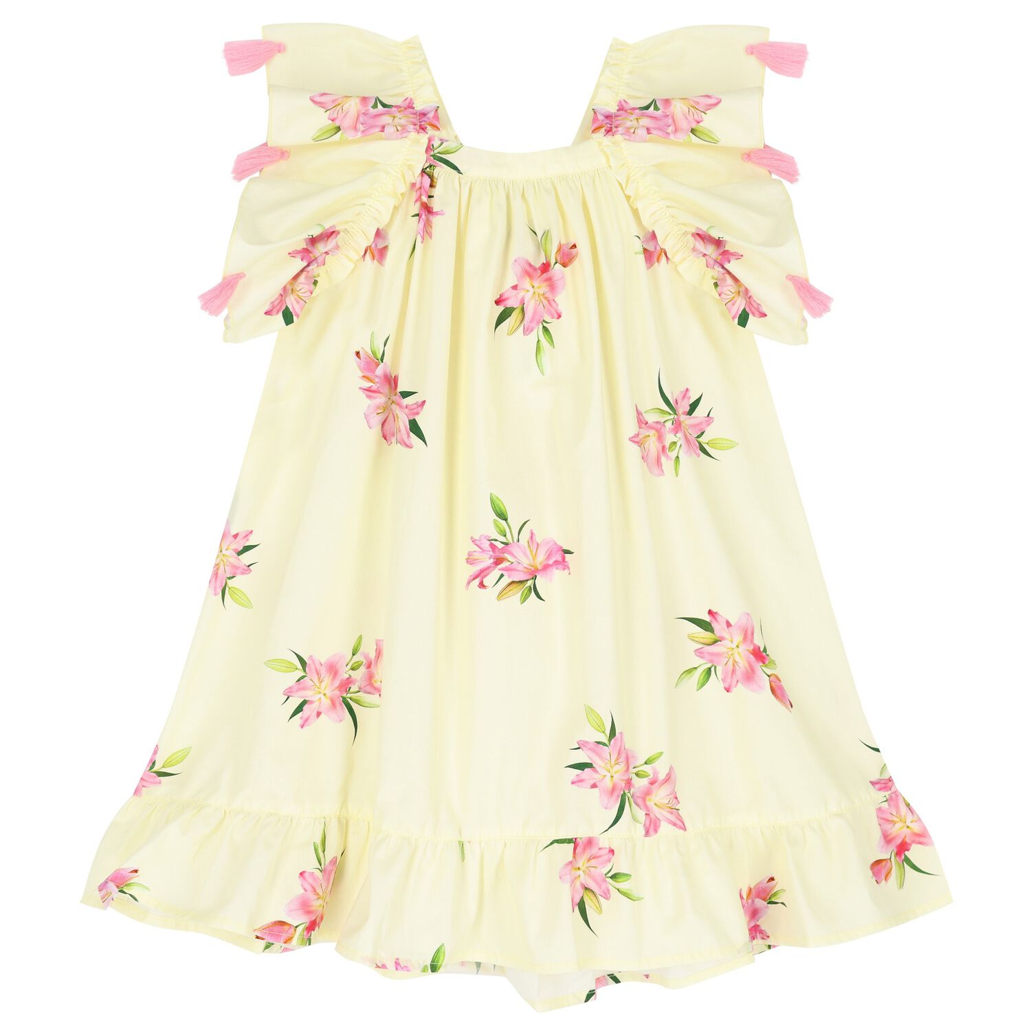 Girls Yellow Floral Dress, 1, hi-res image number null