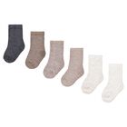 Beige, Ivory & Grey Socks ( 6 Pack ), 3, hi-res