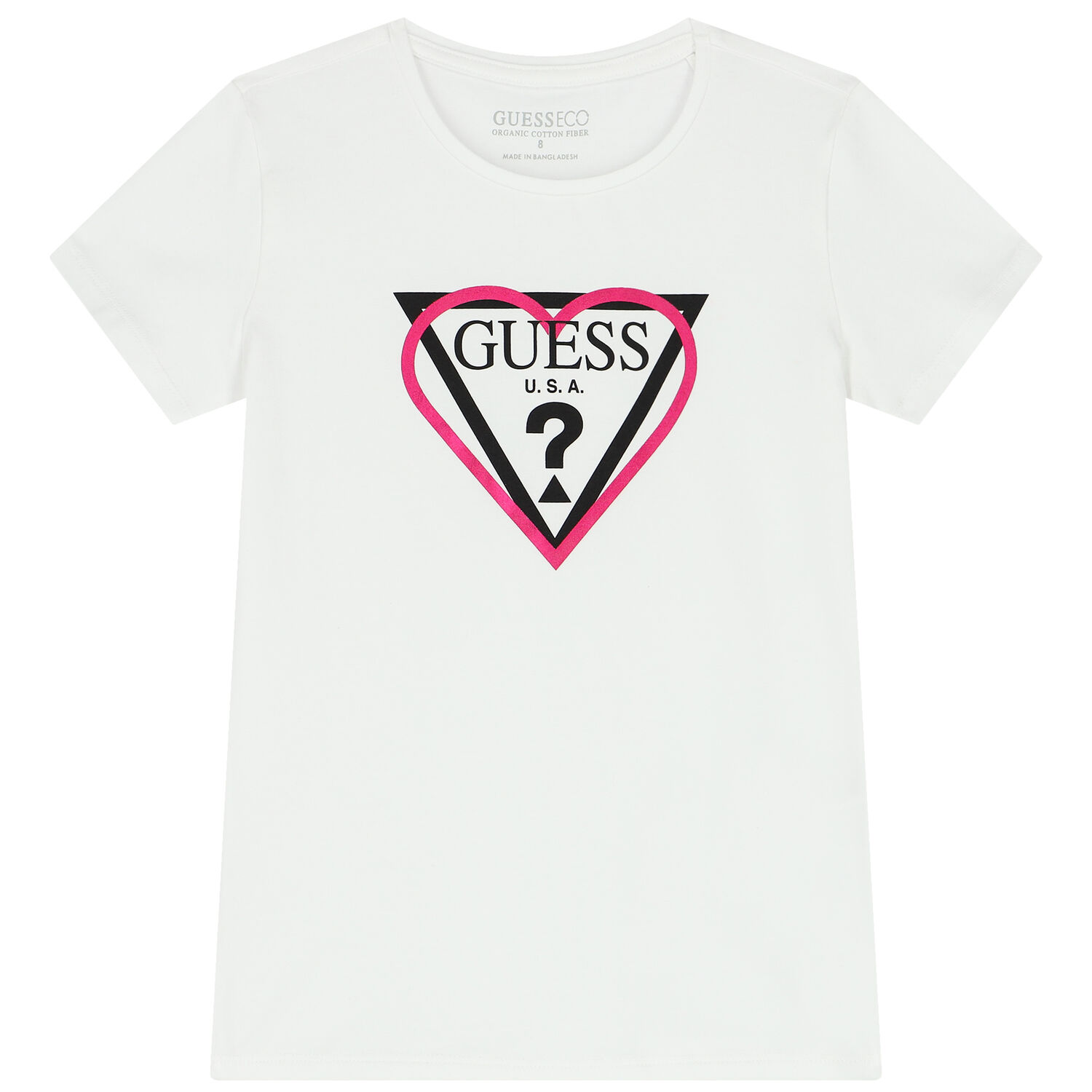Girls White Logo T-Shirt, 3, hi-res