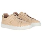 Girls Beige Logo Trainers, 1, hi-res