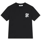 Boys Black Logo T-Shirt, 3, hi-res