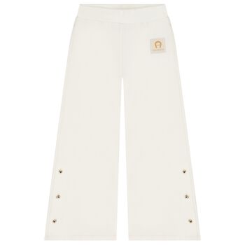Girls Ivory Logo Trousers