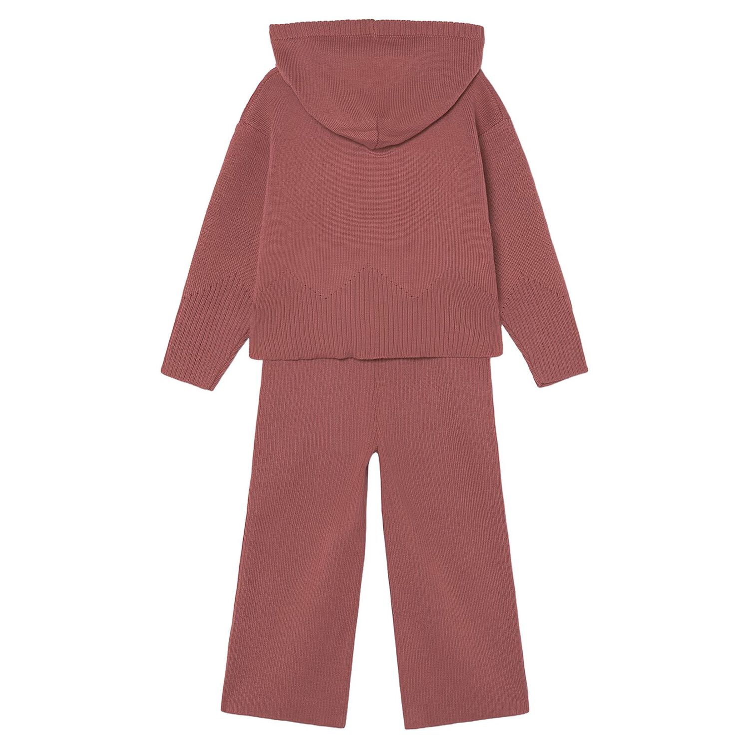 Girls Pink Knitted Trouser Set, 2, hi-res