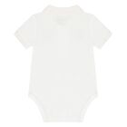 White Cotton Teddy Bear Bodysuit, 1, hi-res