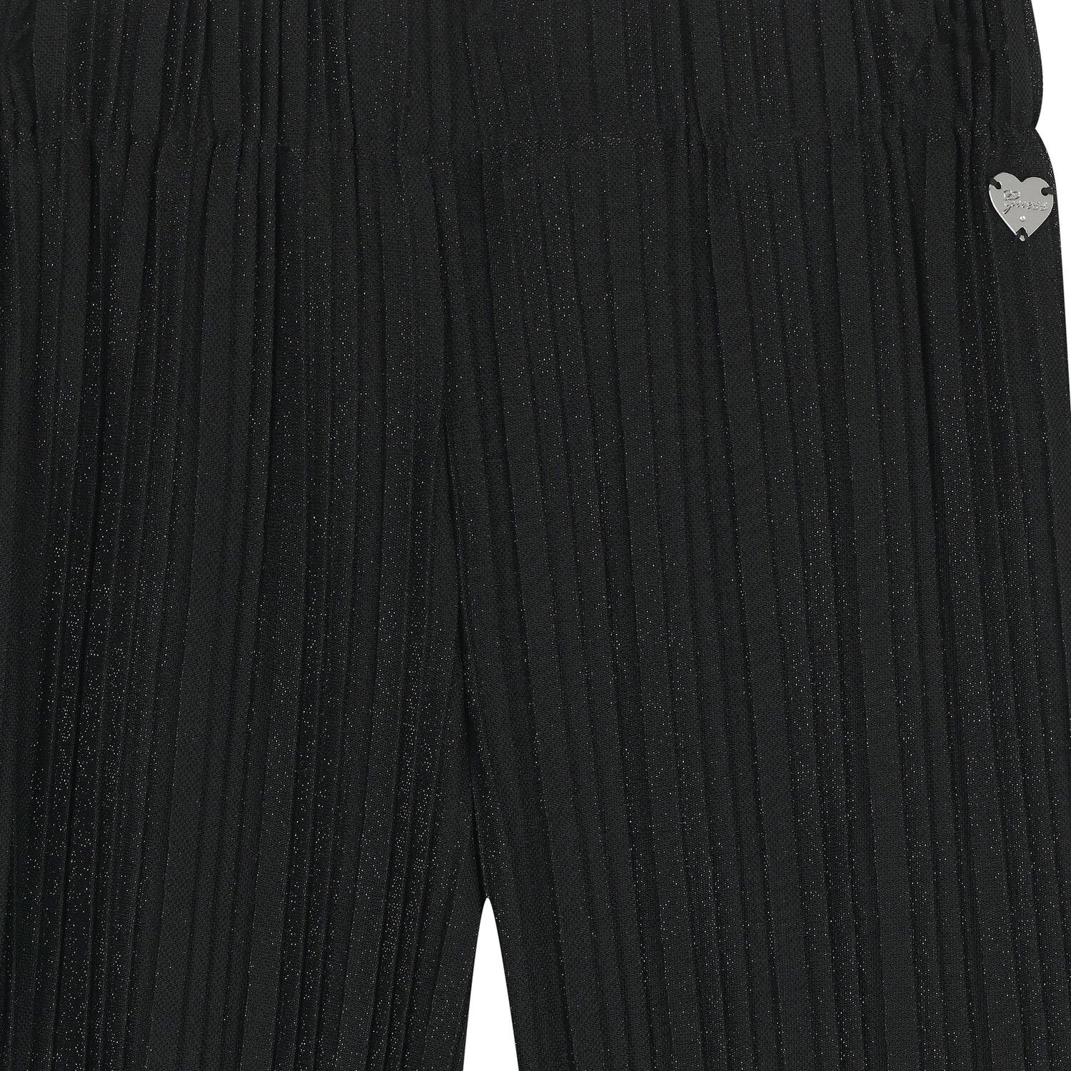 Girls Black Pleated Trousers, 2, hi-res