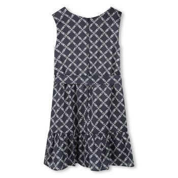Girls Navy Blue Logo Dress