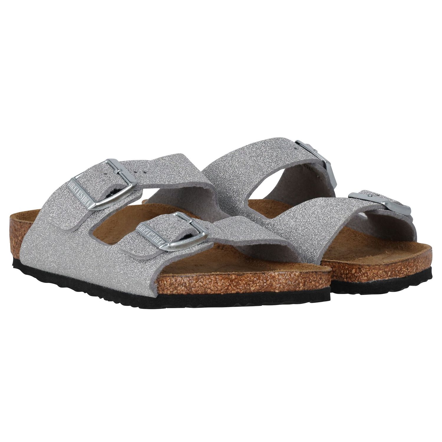 Girls Sparkling Silver Arizona Sandals , 1, hi-res
