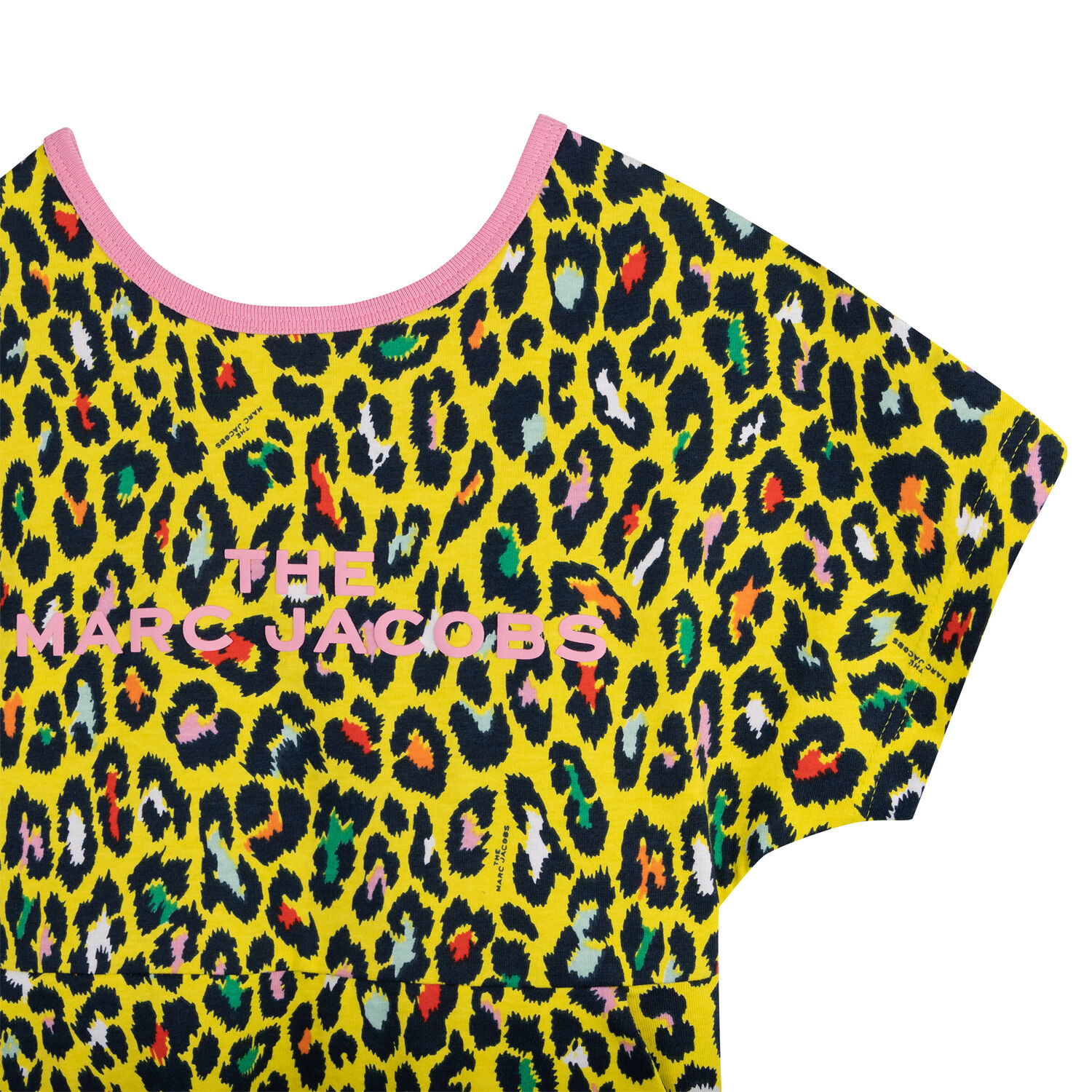 Girls Yellow Cheetah Logo Dress, 1, hi-res