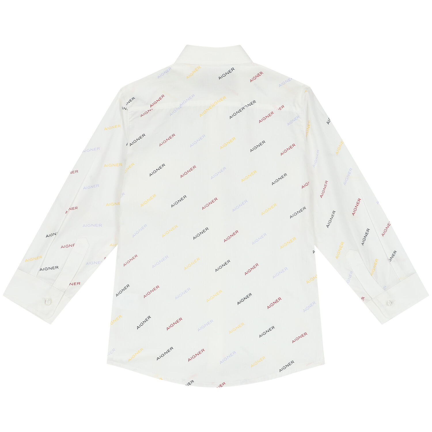 Boys White Logo Shirt, 1, hi-res